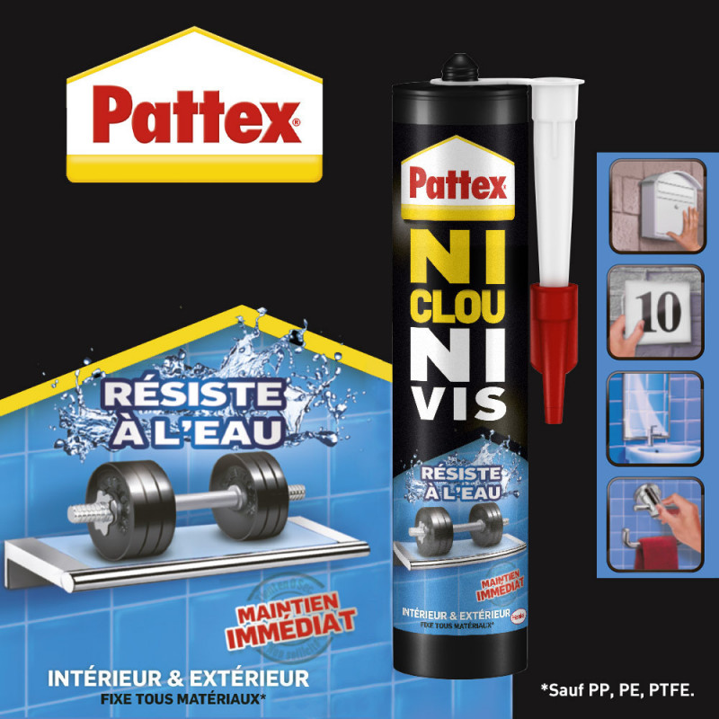 Pack de 3 - Pattex - Colle Fixation Ncnv Résiste À L'Eau Cart 450G