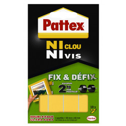 Pack de 2 - Pattex - Adhésif Fixation Ncnv Fix & Defix 10 Pastilles 2Kg 20Mm*40Mm