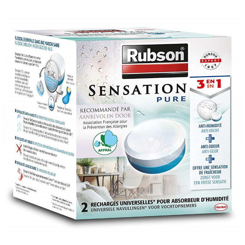 Pack de 2 - Rubson - Recharge Sensation 3En1 Neutre Pure Lot De 2 Recharges