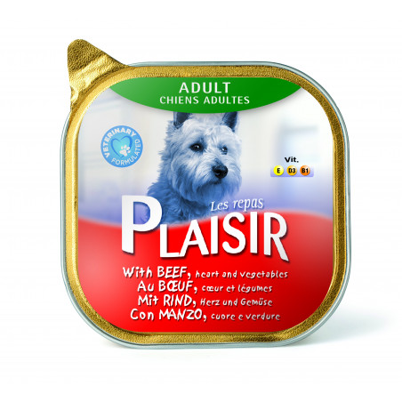 Pack de 18 - Repas Plaisir Terrines chien Adulte Au Bœuf & aux légumes barquette 300g
