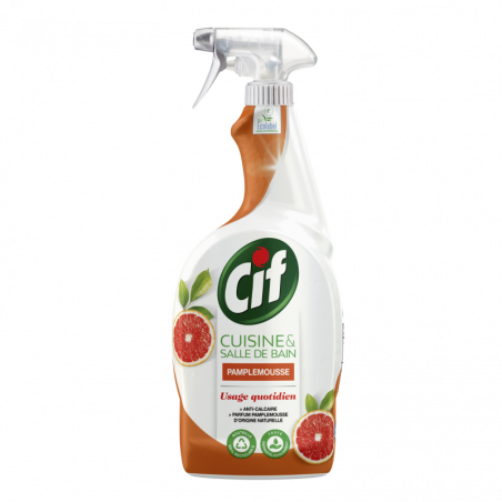 Pack de 12 CIF Spray Nettoyant Cuisine & Salle de Bain Pamplemousse 750ml