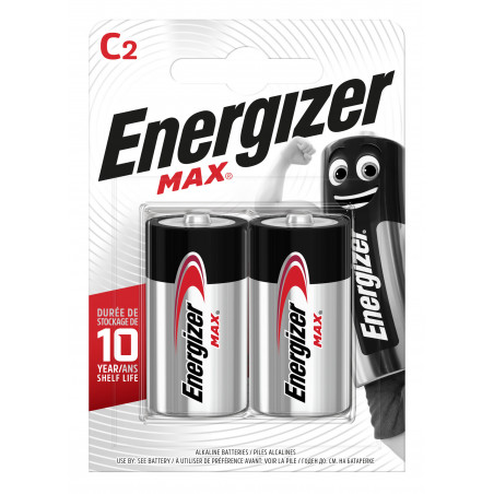 Energizer Max Alcaline C/LR14, pack de 2 Piles