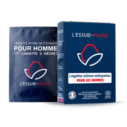 L'Essuie-Fraise - Lingette hygiène masculine bio, biodégradable, jetable toilettes - Lot de 5x7 ling