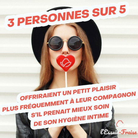 L'Essuie-Fraise - Lingette hygiène masculine bio, biodégradable, jetable toilettes - Lot de 5x7 ling