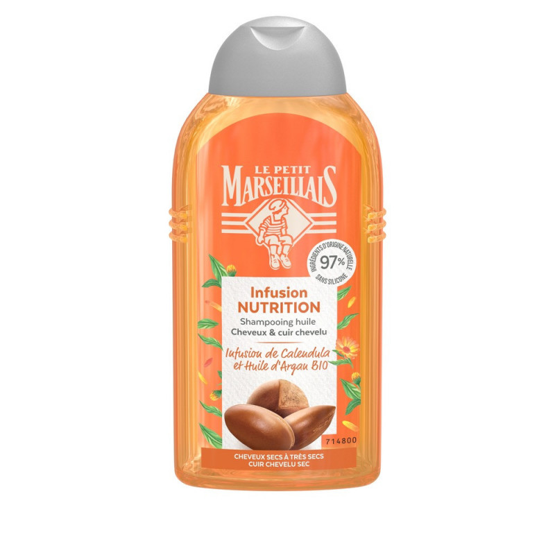 Pack de 12 - Le Petit Marseillais Shampooing 250Ml Infusion Nutrition Calendula & Argan Bio