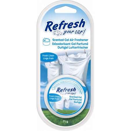 Refresh Your Car ! - Désodorisant Gel Parfumé Voiture - Linge Frais - 71 g