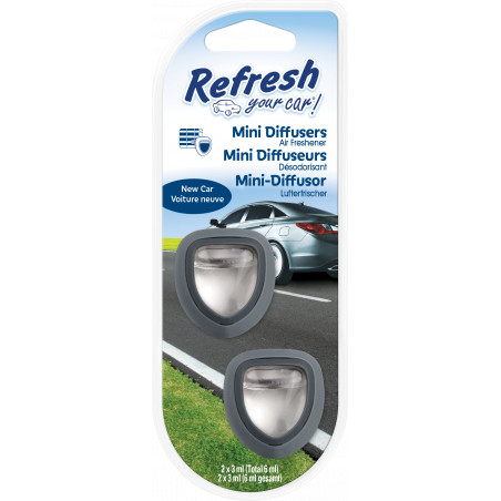 Refresh Your Car ! - Mini Diffuseurs Désodorisant Voiture - Voiture Neuve - 2 x 3ml