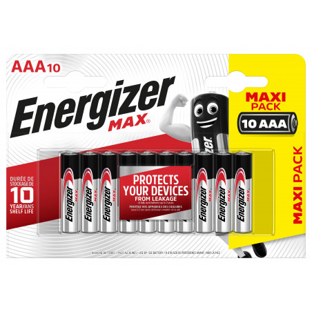 Energizer - Blister de 10 Piles - ENR Max - AAA - Piles Alcalines