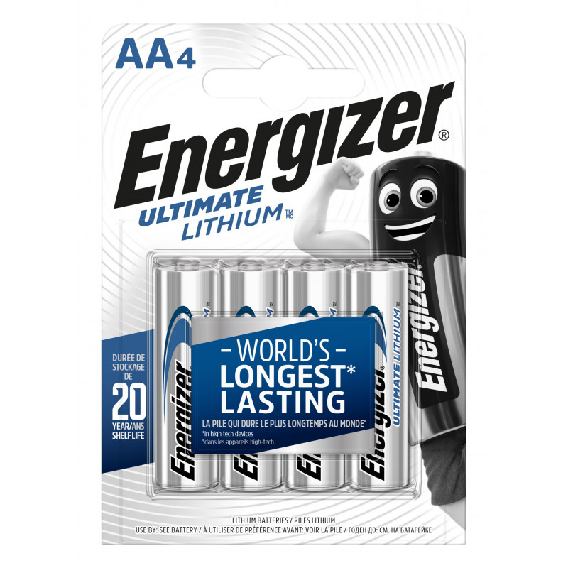 Energizer Ultimate Lithium AA/LR6, pack de 4 Piles