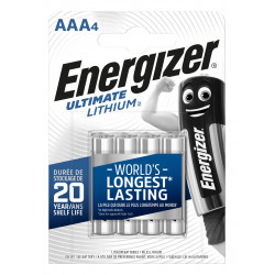 Energizer Ultimate Lithium AAA/LR03, pack de 4 Piles