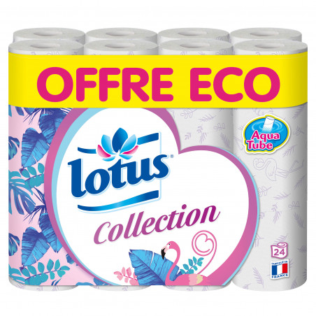 24 Rouleaux de Papier Toilette Lotus Collection Offre Eco