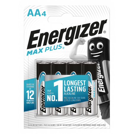 Energizer - Blister de 4 Piles - ENR Max Plus - AA - Piles Alcalines