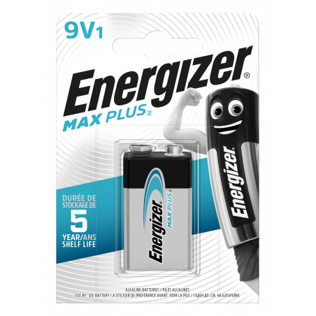 Energizer Max Plus Alcaline 9V, pack de 1 Pile