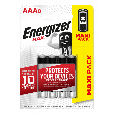 Energizer - Blister de 8 Piles - ENR Max E92 - AAA - Piles Alcalines Energizer - Blister de 8 Piles - ENR Max E92 - AAA - Piles Alcalines