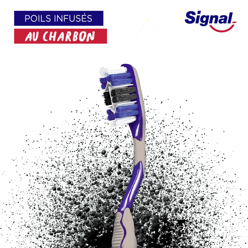 Signal Brosse à Dents Système Blancheur Infusé au Charbon Medium x1