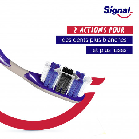 Pack de 6 - Signal Brosse à Dents Système Blancheur Infusé au Charbon Medium x1 Pack de 6 - Signal Brosse à Dents Système Blancheur Infusé au Charbon Medium x1