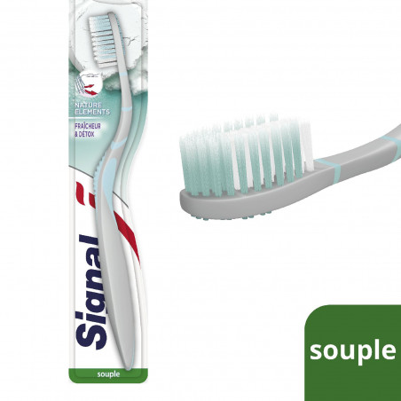 Pack de 6 - Signal Brosse à Dents Nature Elements Fraîcheur & Détox Souple