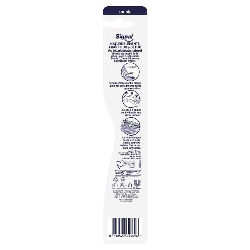 Pack de 6 - Signal Brosse à Dents Nature Elements Fraîcheur & Détox Souple