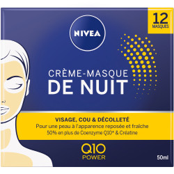 Pack de 3 - Masque de nuit visage cou et décolleté NIVEA Q10 POWER pot de 50ML pour 12...