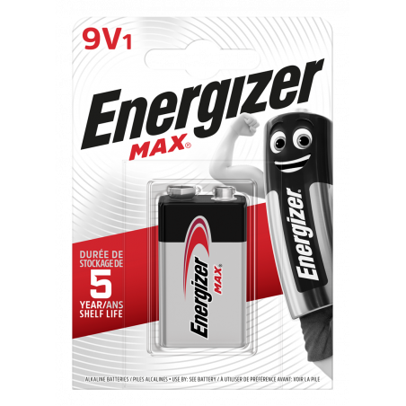 Pack de 4 - Energizer - Blister de 1 Pile - ENR Max 522 - 9V - Pile Alcaline