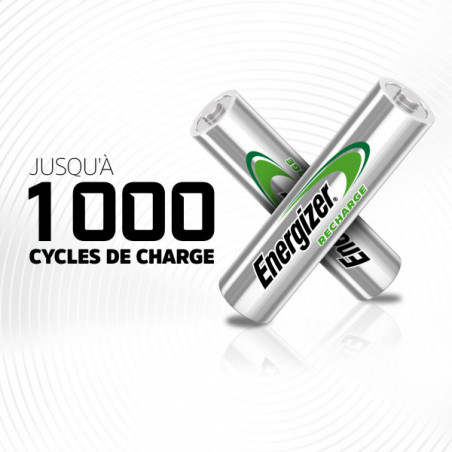 Energizer, Power Plus Rechargeable AAA/HR03, pack de 4 Piles