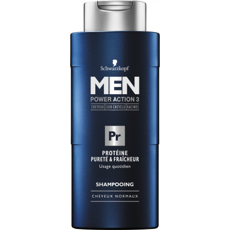 Schwarzkopf Men - Shampooing Protéine - Pureté/Fraîcheur pour Homme - 250 ml