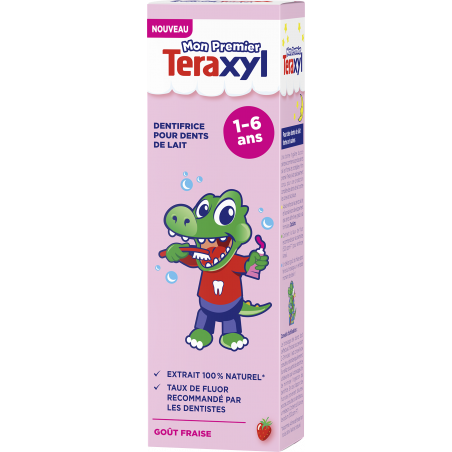Teraxyl - Dentifrice Junior/Enfant - Mon Premier Dentifrice Goût Fraise 1-6 Ans - Tube 50 ml