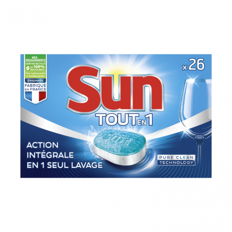 Pack de 6 Sun Tablettes Lave-Vaisselle Tout En 1 Standard 26 Lavages