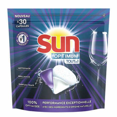 Pack de 7 Sun Capsules Lave-Vaisselle Optimum Tout En 1 30 Capsules