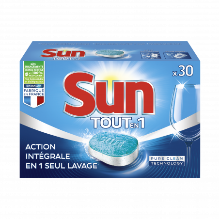 Pack de 6 Sun Tablettes Lave-Vaisselle Tout En 1 30 Tablettes