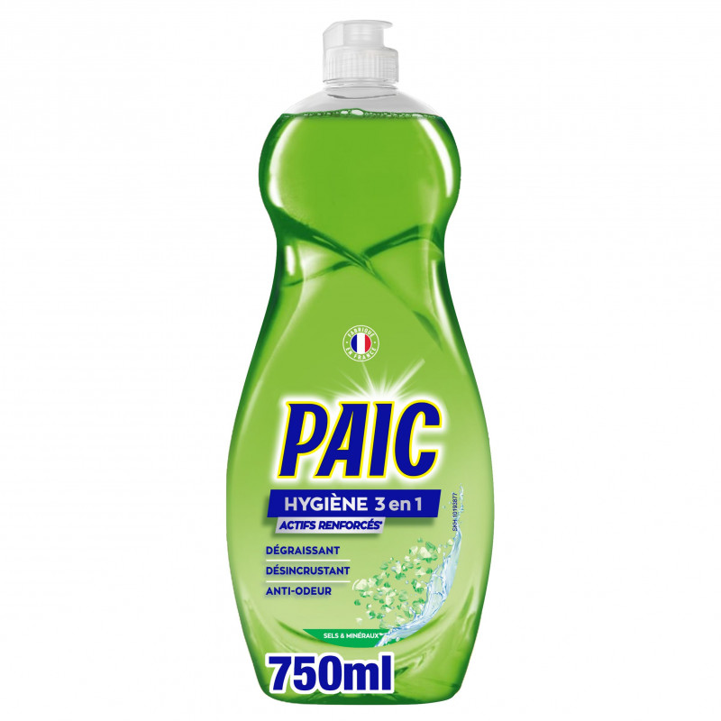 Liquide Vaisselle Paic Hygiène 3 en 1 Sels et Mineraux - 750ml