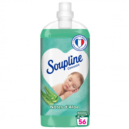 Adoucissant concentré Soupline Aloe Vera 56 lavages 100% recyclé - 1,3L