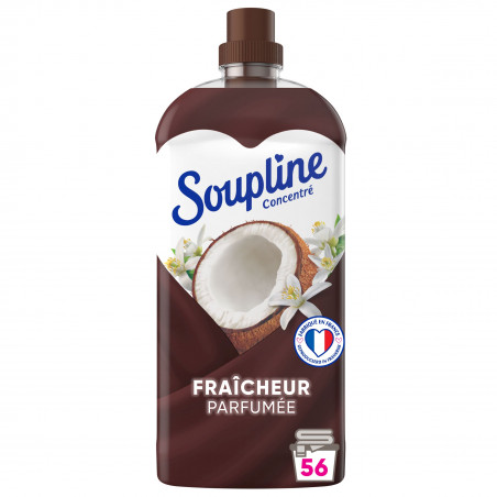Adoucissant concentré Soupline Fraîcheur Parfumée Coco & Fleurs blanches 56 lavages 100% recyclé - 1