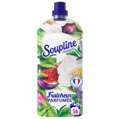 Adoucissant concentré Soupline Fraîcheur Parfumée Figue & Fleurs blanches 56 lavages 100% recyclé -