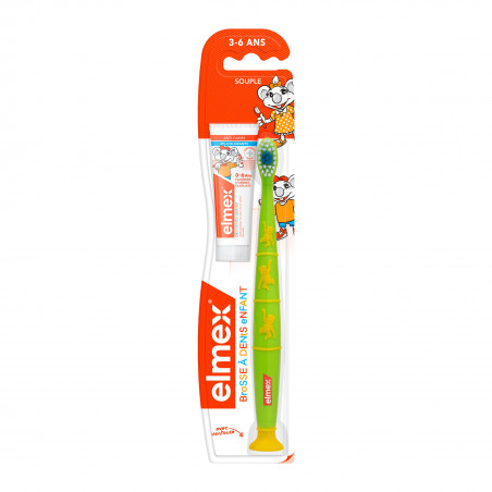 Brosse à dents souple elmex® Anti-Caries Enfants 3-6 ans & Dentifrice 12ml