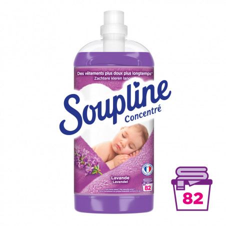 Adoucissant concentré Soupline Lavande 82 lavages 100% recyclé - 1,9L