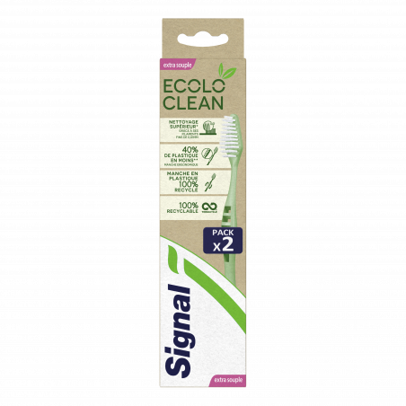 Signal Brosse à Dents Écolo Clean Extra Souple x2
