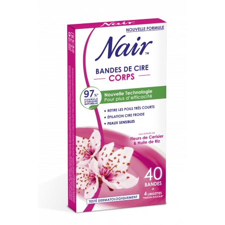 Nair - Bandes de cire froide corps aux extraits de fleurs de cerisier et Huile de riz