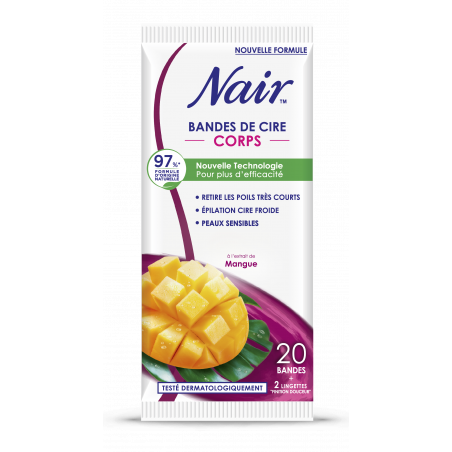 Nair - Bandes de cire froide jambes mangue