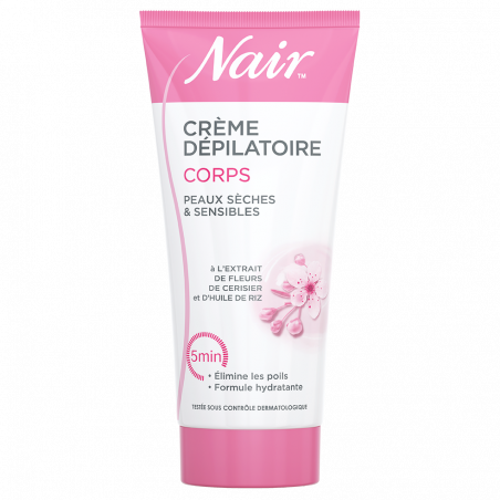 Nair - Crème dépilatoire Corps à l'extrait de fleurs de cerisier et Huile de riz