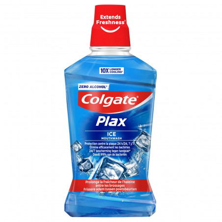 Bain de bouche sans alcool Colgate Plax Ice Splash Fraîcheur - 500ml