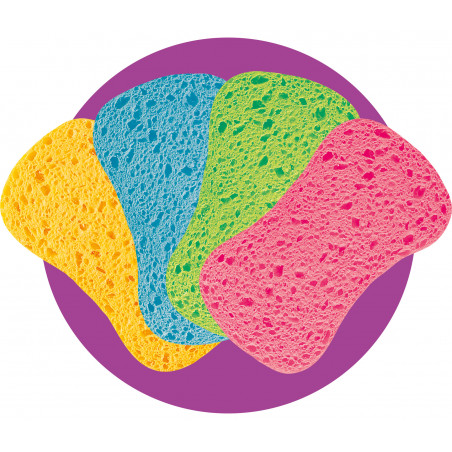 Lot de 6 - Spontex - 3 Éponges Trio Colors