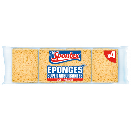Lot de 6 - Spontex - 4 Éponges Super Absorbantes