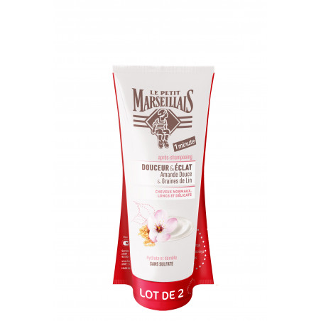 Lot De 2 - Le Petit Marseillais Après-Shampooing 200Ml Douceur & Éclat Amande Douce & Graines De Lin