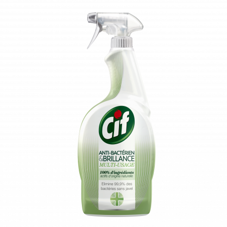 Cif Pistolet Spray Nettoyant Antibactérien & Brillance Multi-Usages Sans Javel 750ml