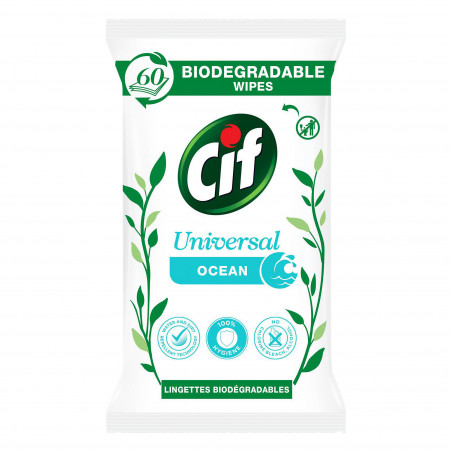 CIF Universal Lingettes Nettoyantes Biodégradables Océan x60