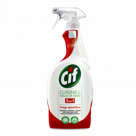 CIF Spray Nettoyant Cuisine et Salle de Bain 5 en 1 750ml