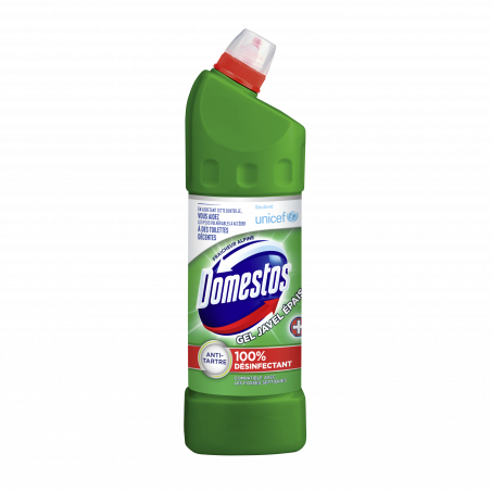 Domestos Gel Nettoyant Wc Javel 100% Désinfectant Fraîcheur Alpine 1l
