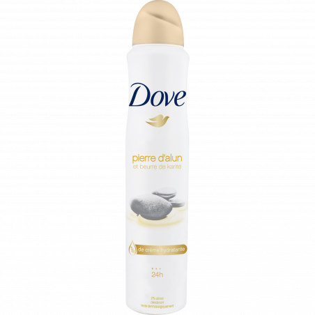 Dove Déodorant Femme Spray Anti Transpirant Pierre d'Alun et Beurre de Karité 200ml