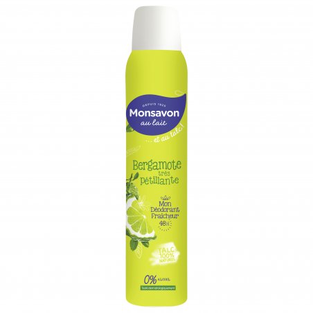 MONSAVON Déodorant Femme Spray au Talc Bergamote Très Pétillante 200ml